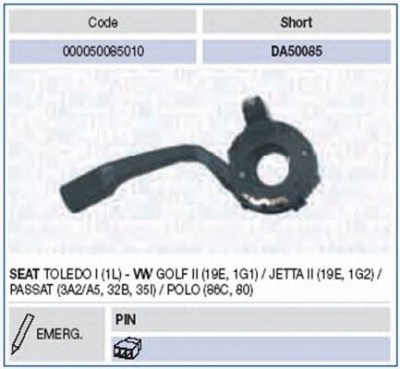MAGNETI MARELLI 000050085010 -  Выключатель на колонке рулевого управления